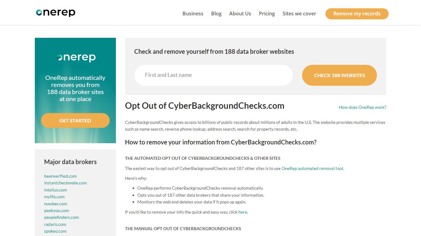 Cyberbackgroundchecks.com Opt Out & Removal Guide | OneRep